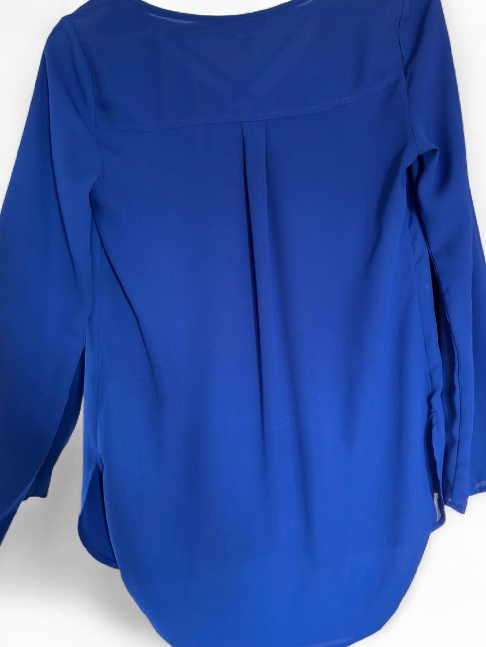 Express Women's Cobalt Blue Crisscross V-Neck Blouse - Picture 5 of 6